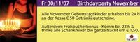 Birthdayparty November@Lava Lounge Linz