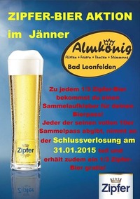 Zipfer-Bier-Aktion im Jänner@Almkönig