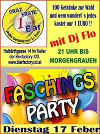 Billigster Fasching Dienstag@1 EURO BAR