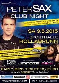 Peter Sax Club Night Album-Release-Party@Sporthalle Hollabrunn
