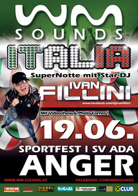 WM-Sounds Italia mit Star-dj Ivan Fillini@ADA Parkplatz