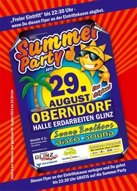 Summerparty - Das Original @Halle Erdarbeiten Glinz 