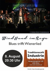 Wiad Hund im Regn im Industrie@Traditionscafe Industrie