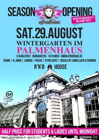 Afrodisiac - Season Opening  Wintergarten im PALMENHAUS  SAT. 29. AUG