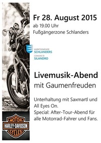 Live-Musik Abend  Serata con musica dal vivo  Live-music evening@Schlanders/Silandro