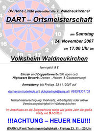 7.Waldneukirchner Dart- Ortsmeisterschaft@Volksheim Waldneukirchen