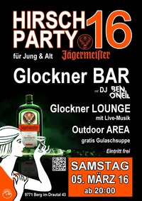 HIRSCH PARTY 16 - Glockner BAR - Sa, 05. März 2016@Glockner Bar - Hotel Glocknerhof