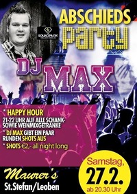 DJ MAX ABSCHIEDSPARTY