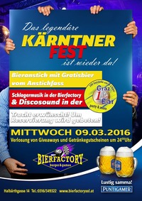 DAS KÄRNTNERFEST IS BACK@BIERFACTORY/1 EURO BAR