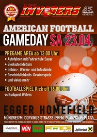 American Football: INVADERS vs Wolves@Egger Homefield