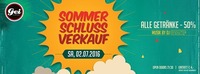 Sommerschlussverkauf: Alle Getränke -50% im GEI Musikclub, Timelkam