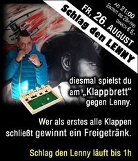 Schlag den Lenny – Klappbrett@Partymaus Wörgl