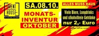 Monatsinventur Oktober - Alles muss raus!@Eventhouse Freilassing 