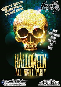 Halloween all night Party Weekend - Friday, October 28th 2016@Funky Monkey