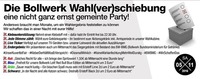 Die Bollwerk Wahl(ver)schiebung – eine nicht ganze ernst gemeint@Bollwerk Klagenfurt