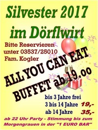 Silvester Gaudi mit All you can eat Buffet@Bierfactory XXL