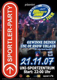 Sportler-Party mit University of Snow on Tour @Uni-Sportzentrum