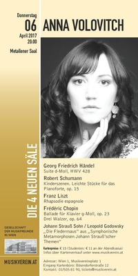 Der Wiener Musikverein präsentiert: Anna Volovitch, die russische Konzertpianistin, Preisträgerin von internationalen Wettbewerb