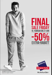 Heißer Final Sale Friday am 10. Februar im McArthurGlen Designer Outlet Salzburg @Designer Outlet Salzburg