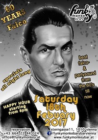 FALCO - 60 YEARS !!! - Saturday Febuary 18th 2017@Funky Monkey