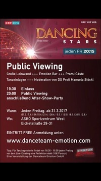 Public Viewing Dancing Stars@Danceteam Salzburg