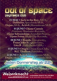 Out Of Space Psytrance Club // Do 22. Juni // Weberknecht@Weberknecht