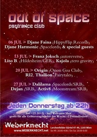 Out Of Space Psytrance Club // Do 27. Juli // Weberknecht