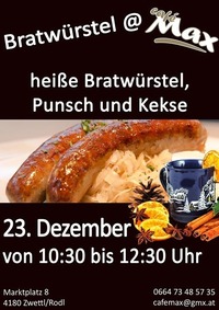 Weihnachtswürstel und frischer Punsch@Café Max