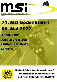 71. MSI - Motorradgedenkfahrt durch Innsbruck@Ende Linie 3