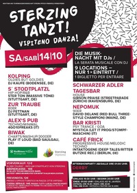 Sterzing Tanzt! (Vipiteno danza! Die Musiknacht mit Djs (a serata musicale con Dj))@Sterzing