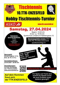 10.TTK-Enzesfeld Hobby-Tischtennis Turnier 2024@Sportschule Lindabrunn