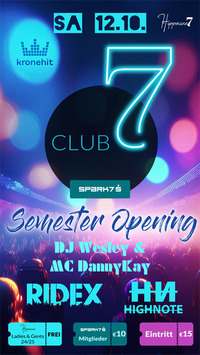 Club 7 - Semester Opening Party