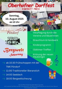 29. Oberhofner Dorffest@Dorfplatz Oberhofen