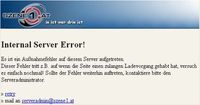 Szene1 is ois a gonzes a "Internal Server Error"