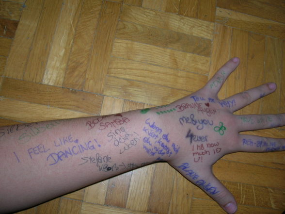 my hand after a school day!!! - 