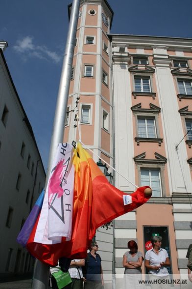 Regenbogenflagge in Linz - 