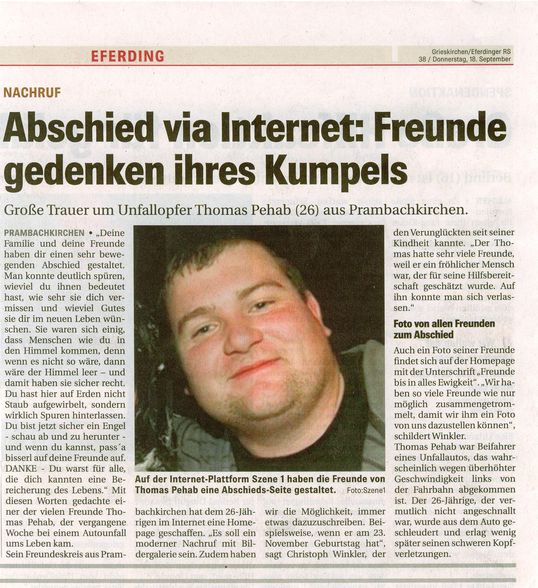 Abschied via Internet - 