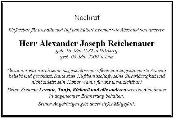 In Memorial to Alexander Reichenauer - 