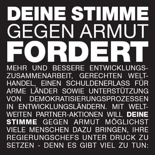 Deine Stimme gegen Armut - 