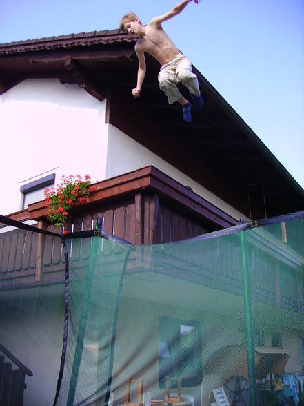 Fun at our trampoline at home - 