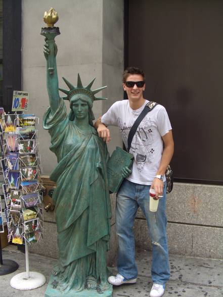 statue of liberty and the empire state - 