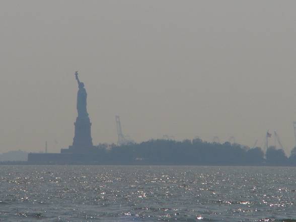 statue of liberty and the empire state - 