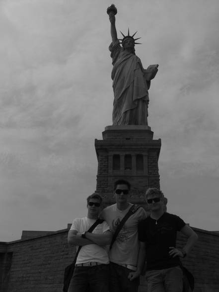 statue of liberty and the empire state - 