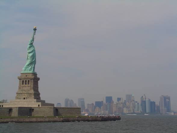 statue of liberty and the empire state - 