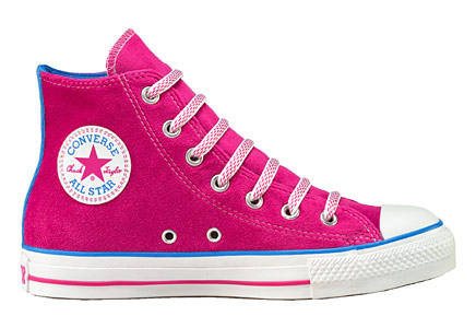 pinke und schwarze Converse - 