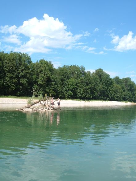 Baden in der Steyr (kalt) aber voll cool - 