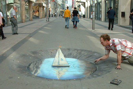 Julian Beever's pavement drawings - 