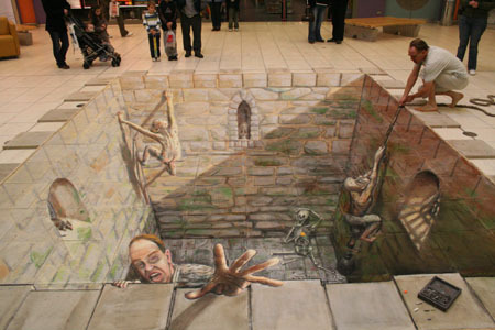 Julian Beever's pavement drawings - 