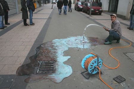 Julian Beever's pavement drawings - 