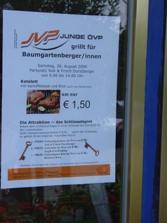 August 2006; JVP grillt für Baumgar - 